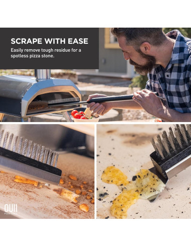 Cepillo para horno de pizza OUII 66 cm con 2 cabezales de acero