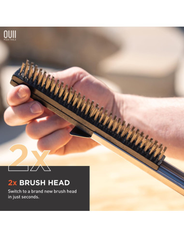 Cepillo para horno de pizza OUII 66 cm con 2 cabezales de acero