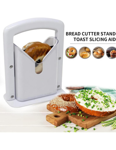 Cortador de Bagels AITUOSI Blanco Acero Inoxidable Manual