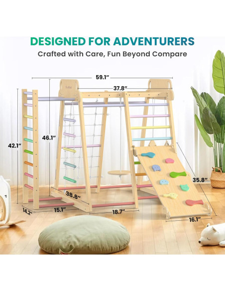 Conjunto Triángulo Pikler BlueWood 9-en-1 para Niños