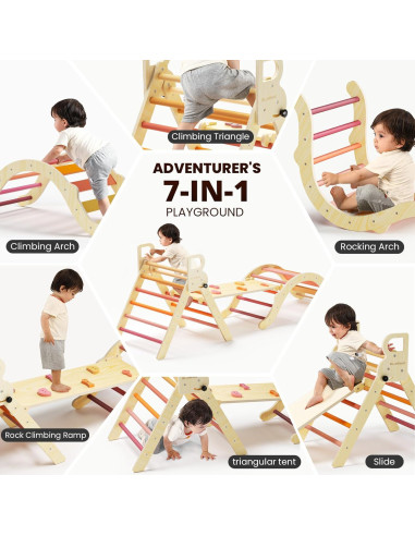 Conjunto Triángulo Pikler BlueWood 9-en-1 para Niños