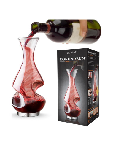 Decantador Aerador de Vino Final Touch 375ml - Vidrio y Acero Inoxidable