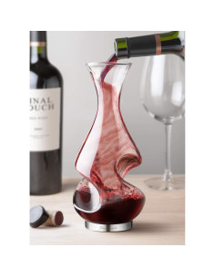 Decantador Aerador de Vino Final Touch 375ml - Vidrio y Acero Inoxidable 2