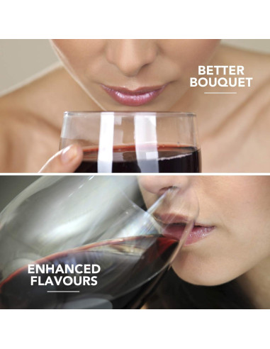 Decantador Aerador de Vino Final Touch 375ml - Vidrio y Acero Inoxidable