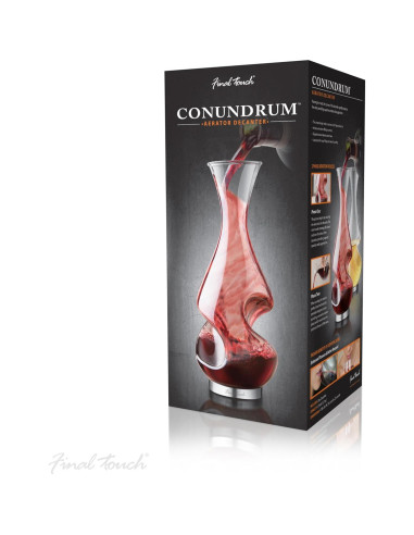 Decantador Aerador de Vino Final Touch 375ml - Vidrio y Acero Inoxidable
