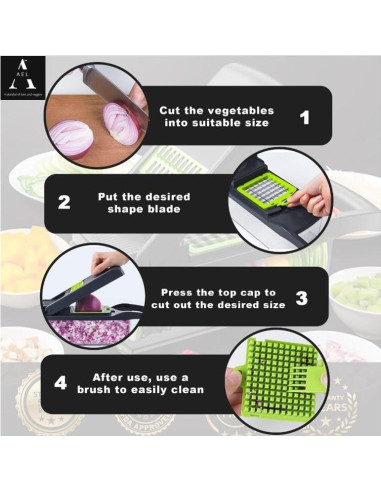 Picador de Verduras Genérico 18 en 1 Manual Acero Inoxidable