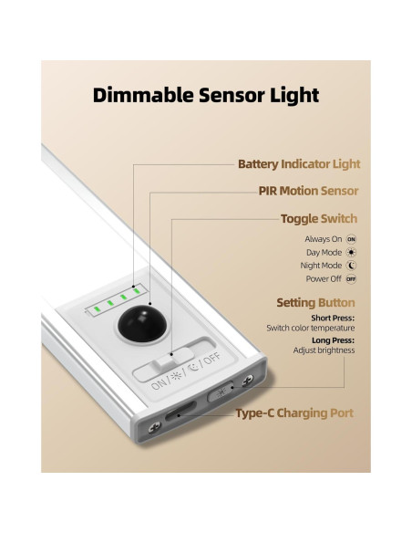 EZVALO Luz Bajo Gabinete Inalámbrica 30.48cm 96 LED con Sensor EZVALO Luz Bajo Gabinete Inalámbrica 30.48cm 96 LED con Sensor