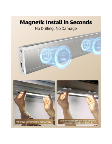 EZVALO Luz Bajo Gabinete Inalámbrica 30.48cm 96 LED con Sensor