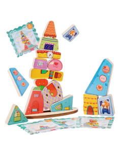 Juguete de Apilamiento de Madera Adena Montessori 14 Pcs