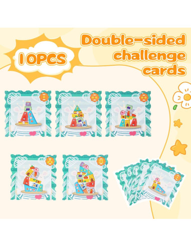 Juguete de Apilamiento de Madera Adena Montessori 14 Pcs