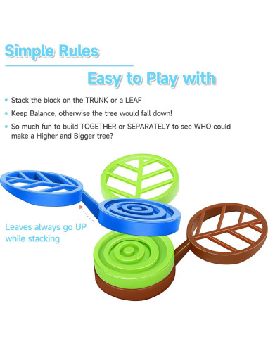 Bloques de Apilamiento Stack-a-Rainbow-Tree 70 Piezas Juguete Educativo