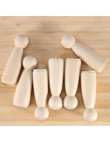 30 Muñecos de Madera Ángel MAHIONG para Manualidades DIY