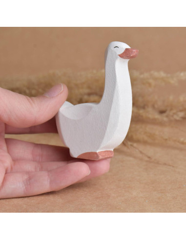 Juego de Figuras de Animales de Granja de Madera Ganso 2 pcs