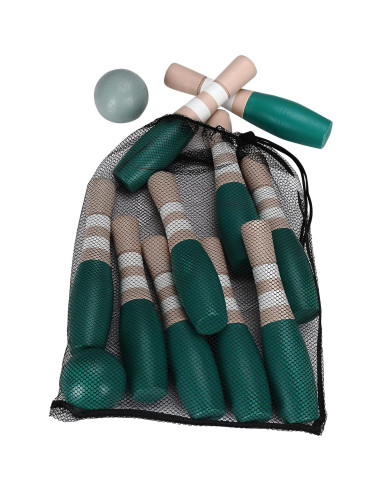 Conjunto de Bolos de Madera Sterling Sports 23 cm - 10 Pines y 2 Pelotas