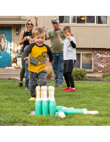 Conjunto de Bolos de Madera Sterling Sports 23 cm - 10 Pines y 2 Pelotas