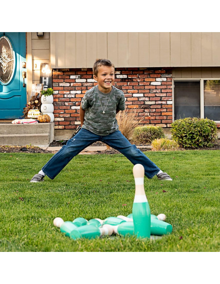 Conjunto de Bolos de Madera Sterling Sports 23 cm - 10 Pines y 2 Pelotas