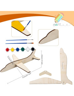 Kit de Modelos de Avión de Madera Feradny - 24 Piezas DIY 2