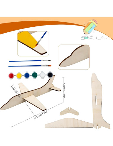 Kit de Modelos de Avión de Madera Feradny - 24 Piezas DIY