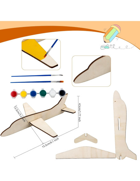 Kit de Modelos de Avión de Madera Feradny - 24 Piezas DIY