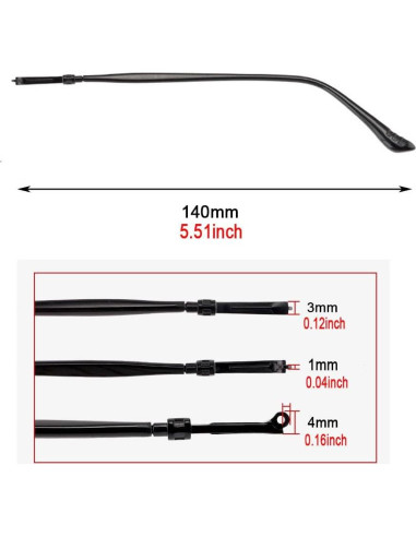 Piernas de Reemplazo para Gafas JANKY 140mm Metal Negro
