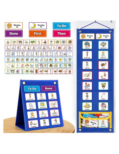 Tablero de Horario Visual Torlam para Niños con 86 Tarjetas