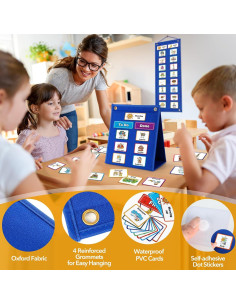 Tablero de Horario Visual Torlam para Niños con 86 Tarjetas 2