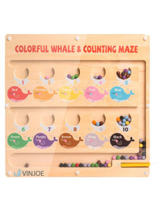 Laberinto Magnético de Colores y Números VINJOE - Juguete Educativo para Niños 3-6 Años