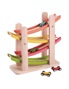 Ramp Racer de Madera EverEarth con 4 Coches para Niños
