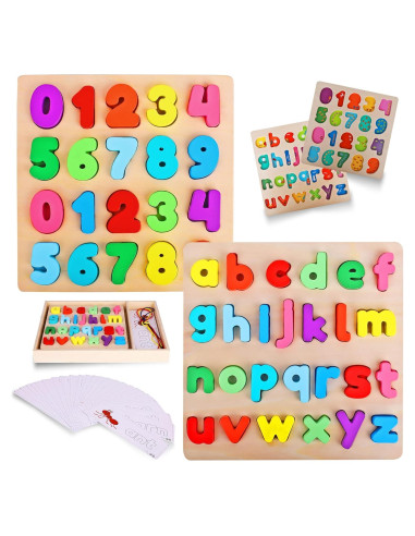 Rompecabezas de Alfabeto y Números de Madera Asher & Olivia