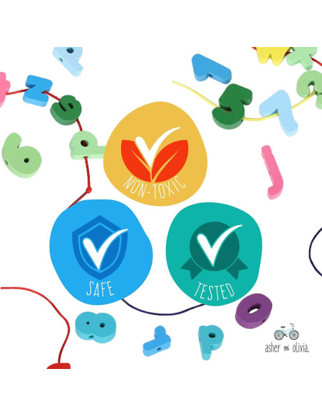 Rompecabezas de Alfabeto y Números de Madera Asher & Olivia