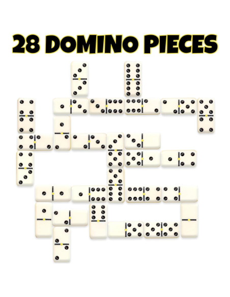 Juego de Dominó Doble Seis Gamie en Estuche de Cuero Sintético