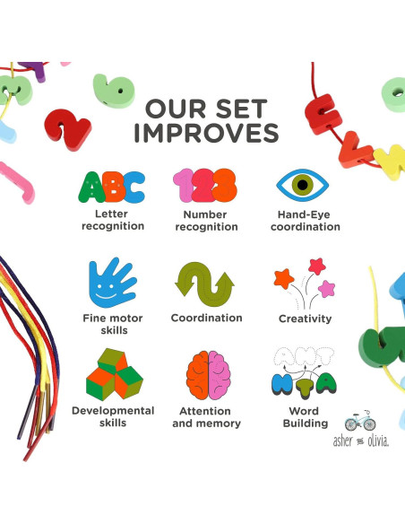 Rompecabezas de Alfabeto y Números de Madera Asher & Olivia
