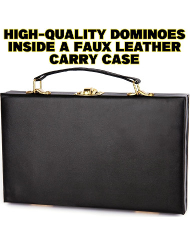 Juego de Dominó Doble Seis Gamie en Estuche de Cuero Sintético