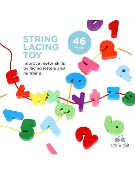 Rompecabezas de Alfabeto y Números de Madera Asher & Olivia