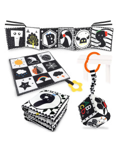 KUANGO Juguetes para Bebés 3 Piezas Alto Contraste 0-3 Años