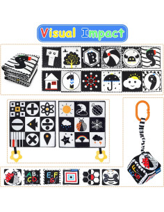 KUANGO Juguetes para Bebés 3 Piezas Alto Contraste 0-3 Años 2