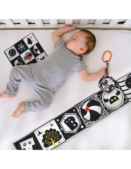 KUANGO Juguetes para Bebés 3 Piezas Alto Contraste 0-3 Años