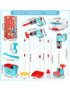 Aspiradora 3 en 1 Hazms para Niños - Set de Limpieza 10 Piezas 2