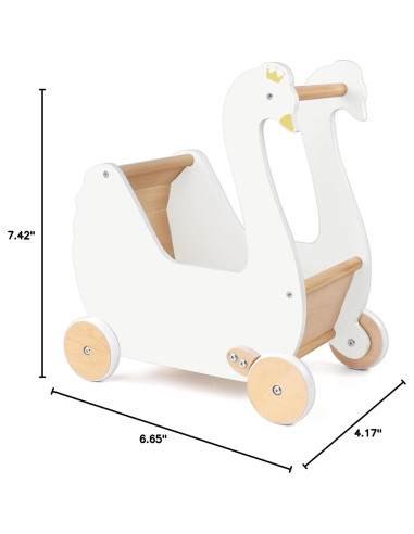 Carrito de Muñecas de Madera Pillowhale Cisne 2.25 kg