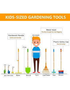Juego de Herramientas de Jardinería POMIKU 8 Piezas para Niños 2