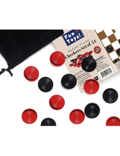 Juego de Piezas de Damas de Madera Fun+1 Toys - 26 Piezas 2