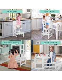 Torre de Cocina Multifuncional JOYMOR para Niños - Blanco 2