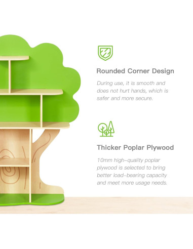 Estantería en forma de árbol OOOK para niños, 10 secciones
