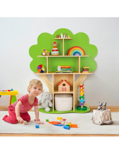 Estantería en forma de árbol OOOK para niños, 10 secciones