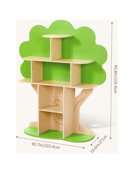 Estantería en forma de árbol OOOK para niños, 10 secciones