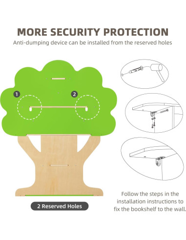 Estantería en forma de árbol OOOK para niños, 10 secciones