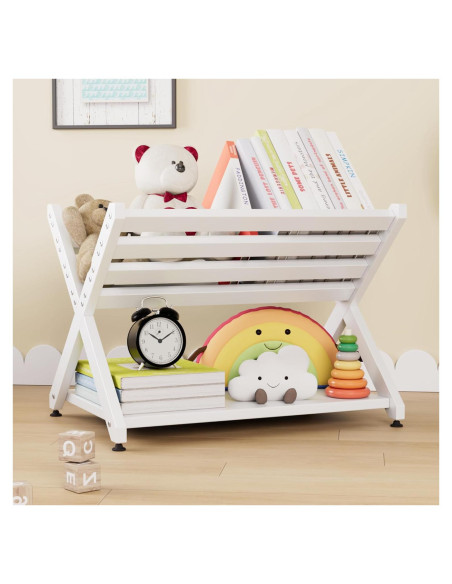 Caddy de Libros Naches Blanco en Forma de X para Niños 55x42x33 cm