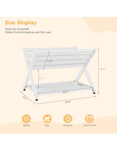 Caddy de Libros Naches Blanco en Forma de X para Niños 55x42x33 cm 2