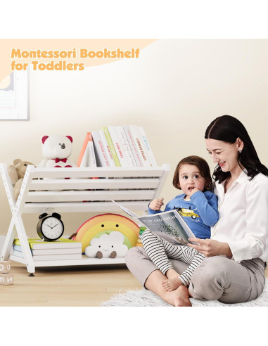 Caddy de Libros Naches Blanco en Forma de X para Niños 55x42x33 cm