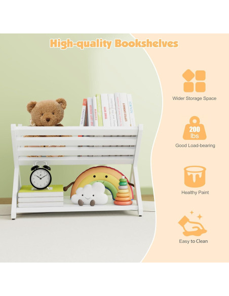 Caddy de Libros Naches Blanco en Forma de X para Niños 55x42x33 cm